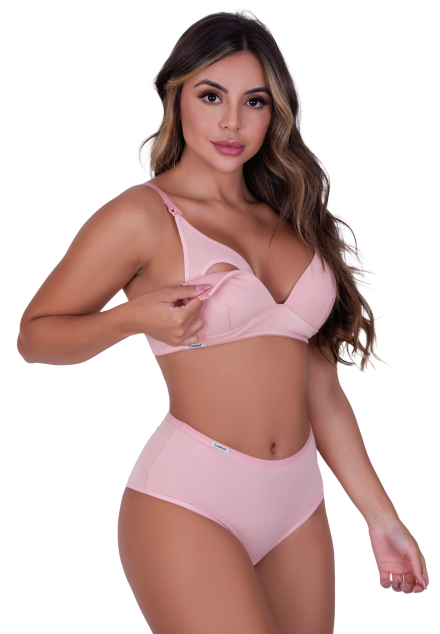 Conjunto de Amamentação Bojo Soft de Algodão com Elastano