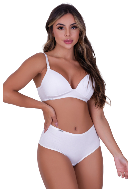 Conjunto de Amamentação Bojo Soft de Algodão com Elastano