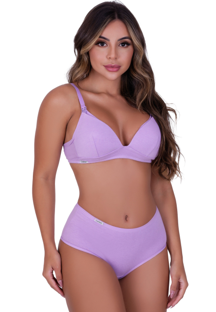 Conjunto de Amamentação Bojo Soft de Algodão com Elastano