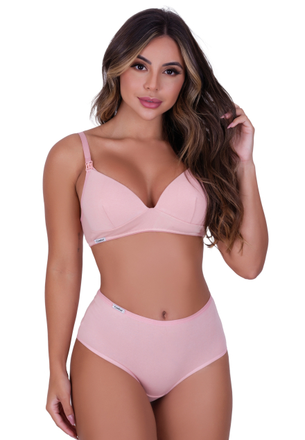 Conjunto de Amamentação Bojo Soft de Algodão com Elastano