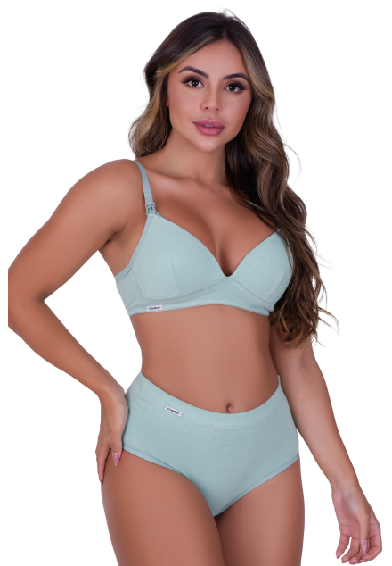 Conjunto de Amamentação Bojo Soft de Algodão com Elastano