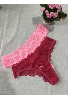 Calcinha Fio Duplo e Pala Dupla de Microfbra com Renda