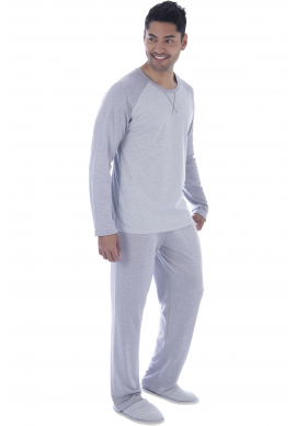 Pijama Canelado Masculino Plus Size de Malha Canelada (LUXO)
