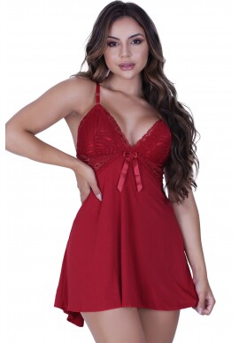 Camisola Daniela de Microfibra Light e Renda