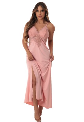 Camisola Lara Longa de Microfibra Light e Renda