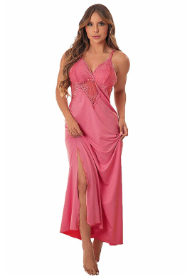 Camisola Lara Longa de Microfibra Light e Renda