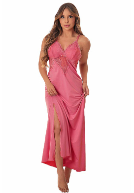 Camisola Lara Longa de Microfibra Light e Renda