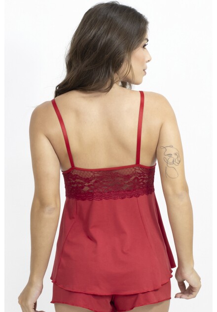 Short Doll Ellen de Microfibra Light e Renda