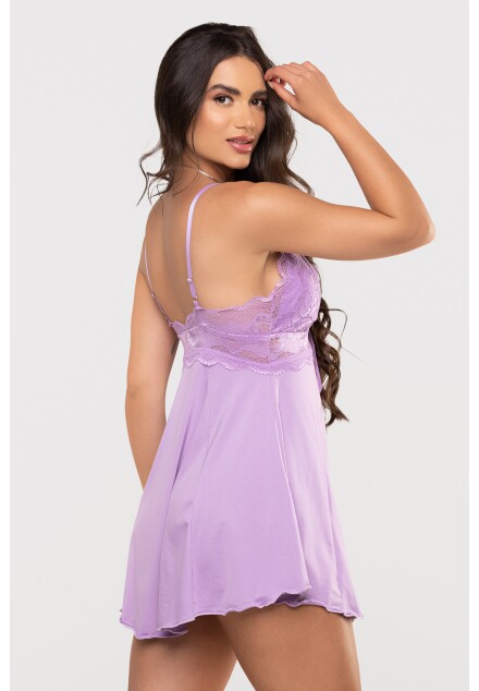 Camisola Clarisse de Microfibra Light e Renda