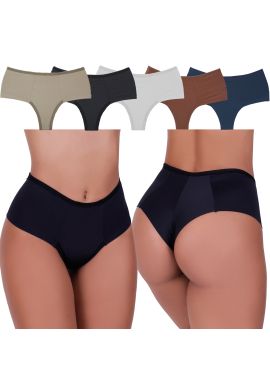 Kit Calcinha Athena Fio Duplo Modeladora Microfibra 5 Peças