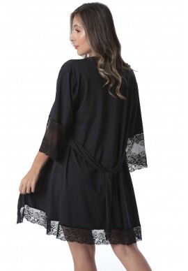Robe Medusa de Microfibra Light e Renda