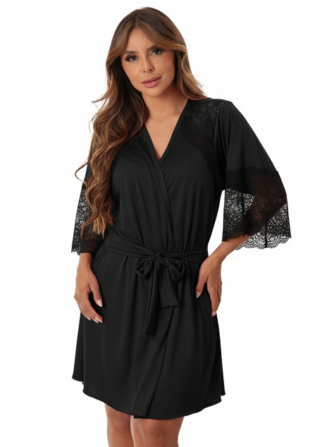 Robe Mia de Microfibra Light e Renda