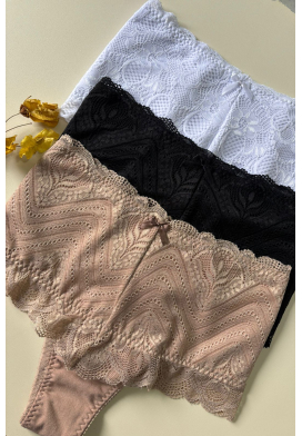 Calcinha Modeladora em Algodão com Elastao e Renda
