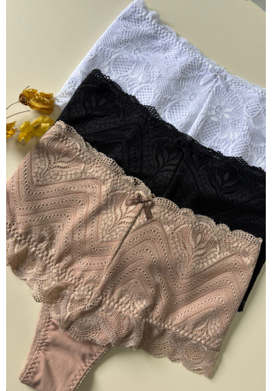 Calcinha Modeladora em Algodão com Elastao e Renda