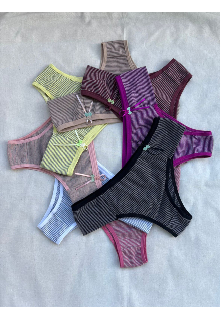 Calcinha de Algodão Listrado Calcinha de Algodão Listrado