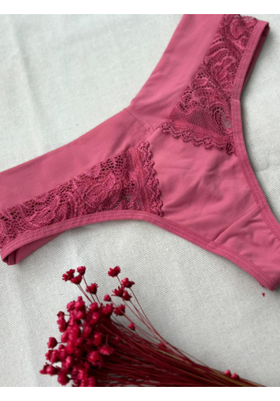 Calcinha Charm Fio Duplo com cós de Microfibra e Renda nas laterais