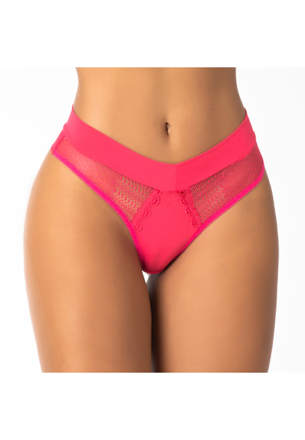 Calcinha Charm Fio Duplo com cós de Microfibra e Renda nas laterais