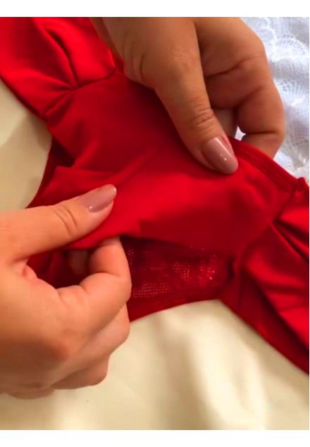 Calcinha Fio Duplo e Pala Dupla de Microfbra com Renda